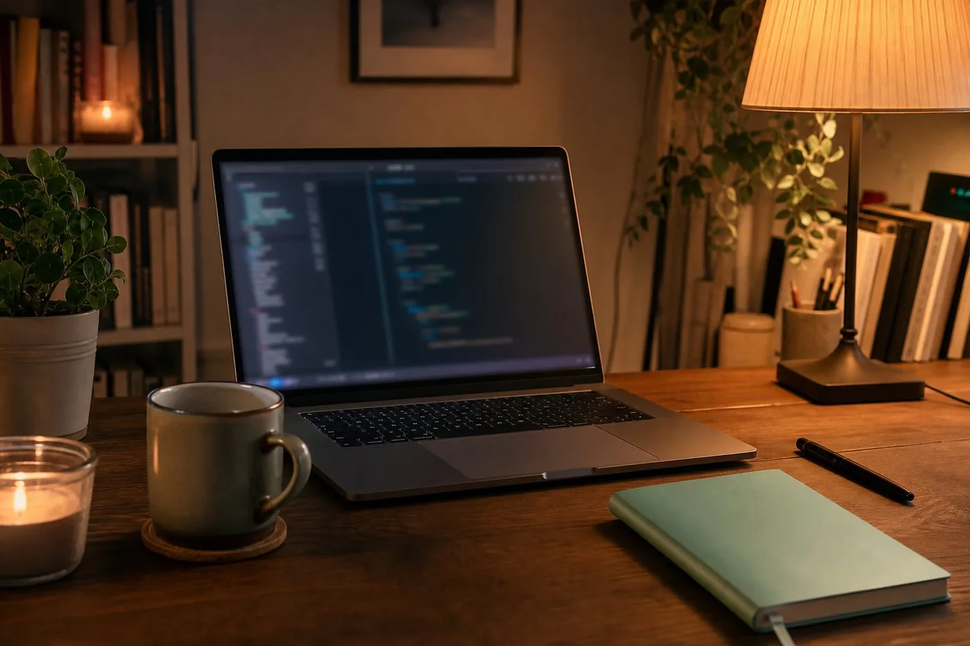 Local model workstation at a writing desk